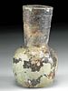 Museum-Exhibited Roman Glass Jar w/ Trailing