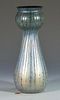 Steuben Type Blue Aurene  Art Glass Vase