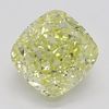3.20 ct, Natural Fancy Yellow Even Color, VVS1, Cushion cut Diamond (GIA Graded), Appraised Value: $103,400 