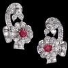 IMPRESSIVE PAIR OF RUBY AND DIAMOND CLIP ON EARRINGS
