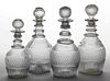 BLOWN-MOLDED GII-18 DECANTERS, LOT OF FOUR