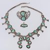 Set Navajo Turquoise Silver jewelry