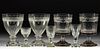 ASSORTED FREE-BLOWN AND CUT / ENGRAVED GLASS DRINKING ARTICLES, LOT OF SEVEN