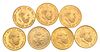 Seven Dutch 10 Guilder Uncirculated Gold Coins
