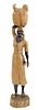 D. Le Conte Carved Wood Figure of a Haitian Woman with Basket on Head,