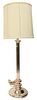 Ralph Lauren Polished Nickel Column Table Lamp with Shade