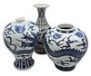 Three Large Chinese Porcelain Blue and White Vases