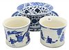 Four Blue and White Chinese Porcelain Pieces
