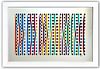 Yaacov Agam- Color Serigraph with Pigments on Glass Mirror "Environmental Space"