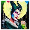 Alexander Ishchenko, "Maleficent" Original Acrylic Painting on Canvas, Hand Signed with Letter Authenticity.