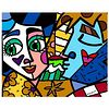 Britto, "Please Sweetheart" Hand Signed Limited Edition Giclee on Canvas; COA