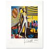 Mark Kostabi, "New Day" Hand Signed Limited Edition Serigraph with COA