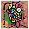 Paul Kostabi, "As Color Passes Through 2022 Oil" Hand Signed Original Mixed Media Painting with Letter of Authenticity.