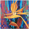 Bird of Paradise Limited Edition Giclee on Canvas by Simon Bull, Numbered and Signed. This piece comes Gallery Wrapped.
