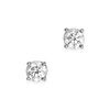 TIFFANY & CO., A PAIR OF SOLITAIRE DIAMOND STUD EARRINGS in platinum, each set with a round brill...