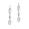 NO RESERVE - A PAIR OF PINK TOPAZ AND DIAMOND DROP EARRINGS each set with an inverted pear cut pi...