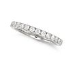 NO RESERVE - A DIAMOND HALF ETERNITY RING in platinum, the band half set with a row of round bril...