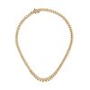 A FANCY LINK DIAMOND NECKLACE in 18ct yellow gold, set with graduating round brilliant cut diamon...
