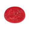 NO RESERVE - A RED GLASS INTAGLIO depicting Athena driving a chariot lead by two horses, 4.5cm, 1...