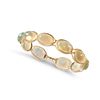 AN OPAL ETERNITY RING inÂ 14ct yellow gold, set with a row of oval cabochon cut opals, stamped 14k...