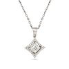 A DIAMOND PENDANT NECKLACE in 18ct white gold, the pendant set with a carre cut diamond of approx...