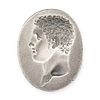 NO RESERVE - A SILVER INTAGLIO depicting the bust of a young Hercules, 2.2cm, 5.8g.