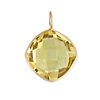 A CITRINE PENDANT in 14ct yellow gold, set with a cushion shaped citrine, stamped 14k, 1.8cm, 1.3g.