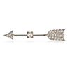 A DIAMOND ARROW BROOCH in yellow and white gold, set with an old cut diamond of approximately 0.5...
