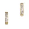 A PAIR OF DIAMOND HOOP EARRINGS in 14ct yellow gold, each set with two rows of princess cut diamo...