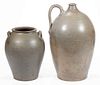 BENJAMIN DUVAL ATTRIBUTED, RICHMOND, VIRGINIA STONEWARE ARTICLES, LOT OF TWO