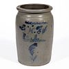 SIGNED GEORGE FULTON, ALLEGHANY CO., VALLEY OF VIRGINIA DECORATED STONEWARE JAR