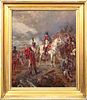  NAPOLEON AT THE BATTLE OF WATERLOO OIL PAINTING