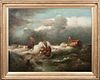 VIEW OF A SHIP IN A STORM OIL PAINTING