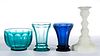 ASSORTED PRESSED GLASS ARTICLES, LOT OF FOUR