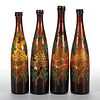 CONTINENTAL BLOWN AND ENAMEL-DECORATED BOTTLES, LOT OF FOUR