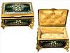 19th C. French Bronze & Enamel Jeweled box