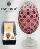 Large Faberge Golden Red Egg Crystal