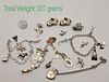 Lot Of 11 Sterling Silver (107 grams) 7 Individual Charms & 4 Bracelet Charms
