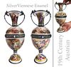 Exquisite Large Pair of Viennese Enamel Silver Vases