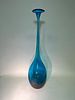 Mid Century Tall Murano Glass Blue Vase