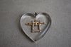 WWII Twin Boom Tail Aircraft Sweetheart Pendant- Lucite, Rose Gold and Enamel