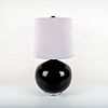 Mid Century Modern Matte Black with Lucite Base Table Lamp