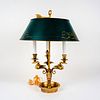 Louis XV Style Gilt-Metal Bouillotte Lamp with a Tole Shade