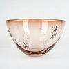Chuck Vannatta Large Art Glass Centerpiece Bowl, Signed