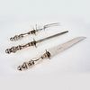 3pc Hunt Silver Co Sterling Silver Carving Utensils