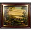 Painting on Board, Serene Landscape, Signed Ray