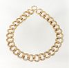 14K Frosted Ring Link Necklace