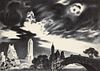 Louis Lozowick 1935 lithograph Angry Skies (Andante Cantabile)