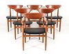 Lane Perception Mid Century Walnut Dining Chairs, Set of 6