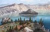 John (Joseph John) Englehart Crater Lake , Oregon Painting c1900s